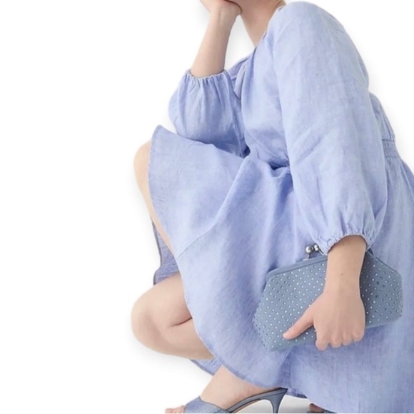 J Crew Palermo Smocked Waist Linen Dress S - Picture 3 of 9